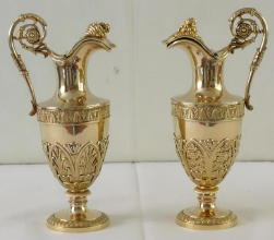 French antique solid silver gilt Baroque Chapel Set